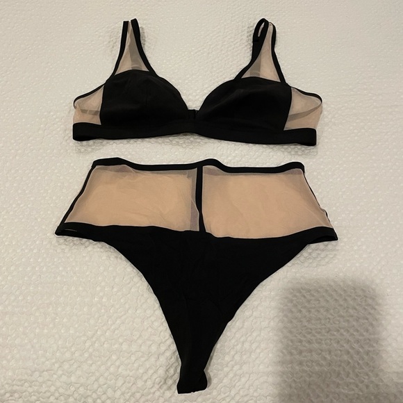 Victoria’s Secret Mesh Bra and High Waisted Thong - Picture 2 of 3